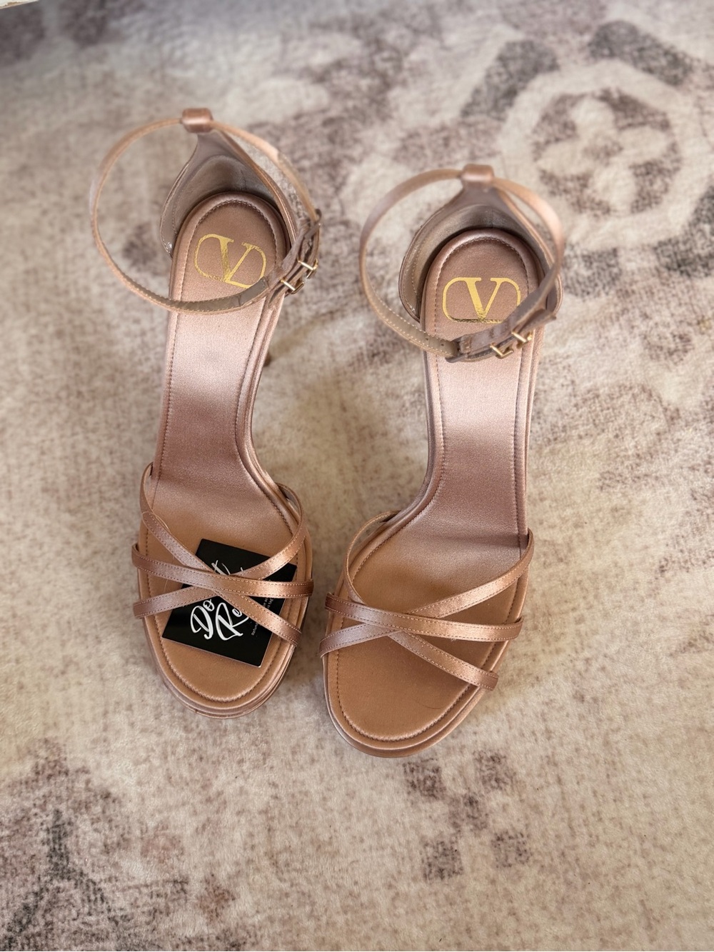Valentino Garavani Nude Brown Strappy Platform Sandals - 37.5 - Picture 5 of 8